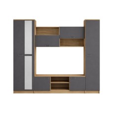 Готовая гостиная Бертелена дуб крафт серый / серый графит