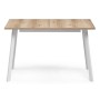 Стол деревянный раскладной Колон Лофт 120 25 мм дуб делано светлый / белый матовый