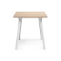 Стол деревянный раскладной Колон Лофт 120 25 мм дуб делано светлый / белый матовый