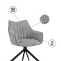 Стул на металлокаркасе Denever gray / black