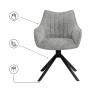 Стул на металлокаркасе Denever gray / black