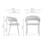 Стул на металлокаркасе Kamelia 1 white fabric / gold