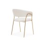 Стул на металлокаркасе Kamelia 1 white fabric / gold