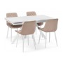Керамический стол Вилли 140 (200) х 80 белый мрамор alpin white / snow white / белый