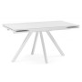 Керамический стол Вилли 140 (200) х 80 белый мрамор alpin white / snow white / белый