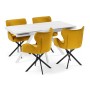 Керамический стол Вилли 140 (200) х 80 белый мрамор alpin white / snow white / белый