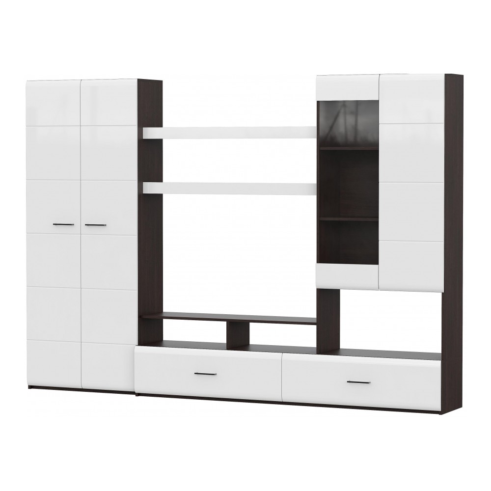 Готовая гостиная Jimenez дуб венге / белый глянец Готовая гостиная Jimenez дуб венге / белый глянец