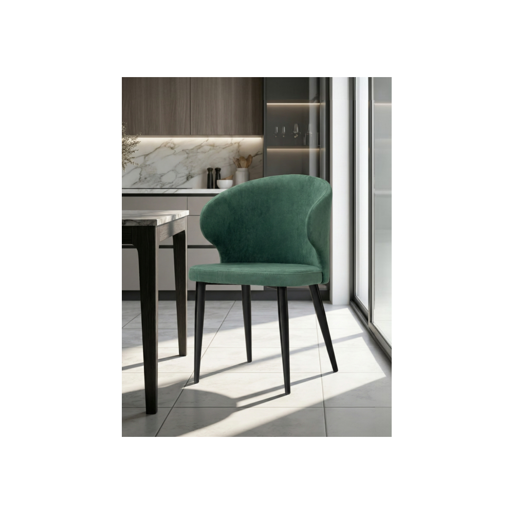Стул на металлокаркасе Алсисар катания изумруд / черный