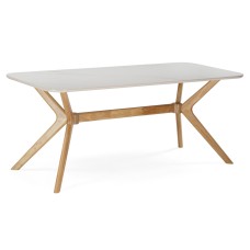 Керамический стол Unika 180x80 белый спеченный камень / светлое дерево