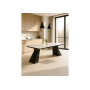 Керамический стол Денхольм 240(290)х100х75 rystal onyx bianco / черный