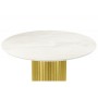 Керамический стол Гравент 110 onyx bianco soft satin / золотой