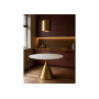 Керамический стол Jaklin 130x73 белый мрамор / сатинированное золото