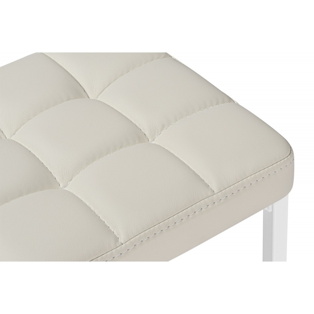 Барный стул Лофт кож.зам. линкольн белый / белый матовый Барный стул Лофт кож.зам. линкольн белый / белый матовый