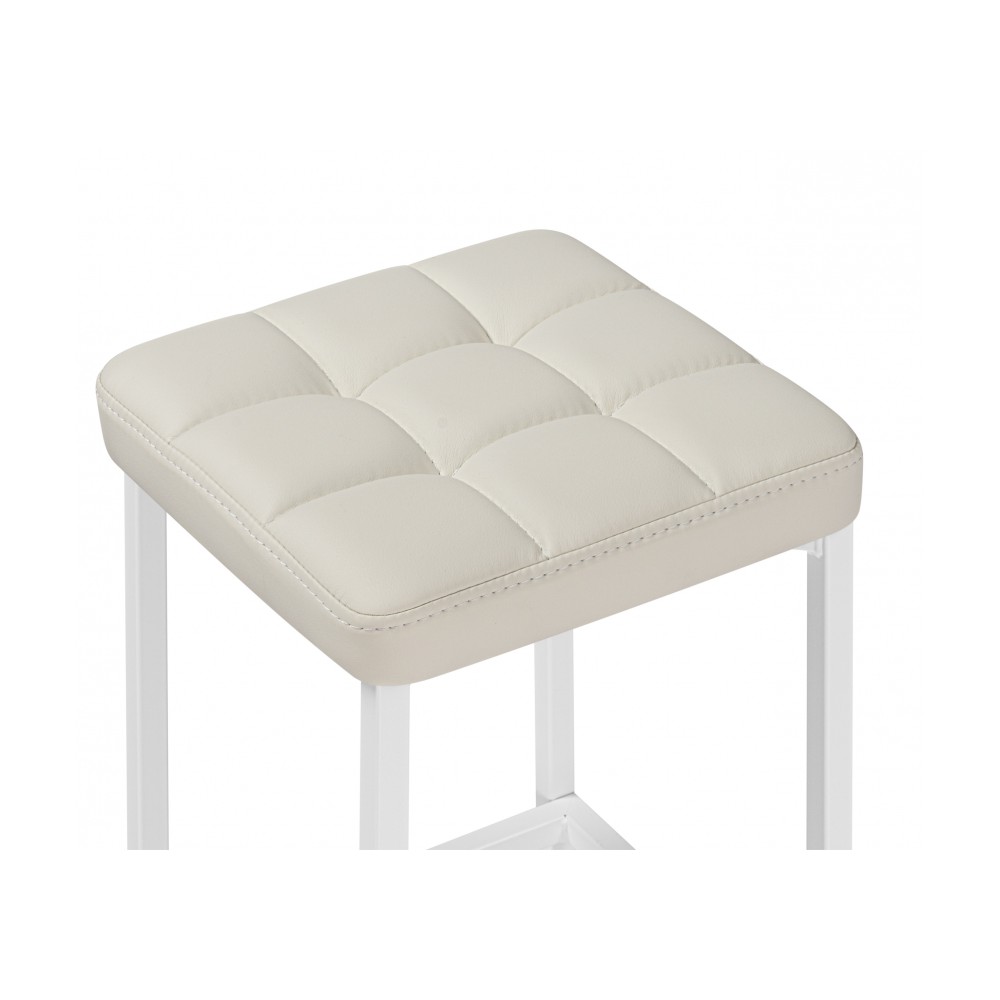 Барный стул Лофт кож.зам. линкольн белый / белый матовый Барный стул Лофт кож.зам. линкольн белый / белый матовый