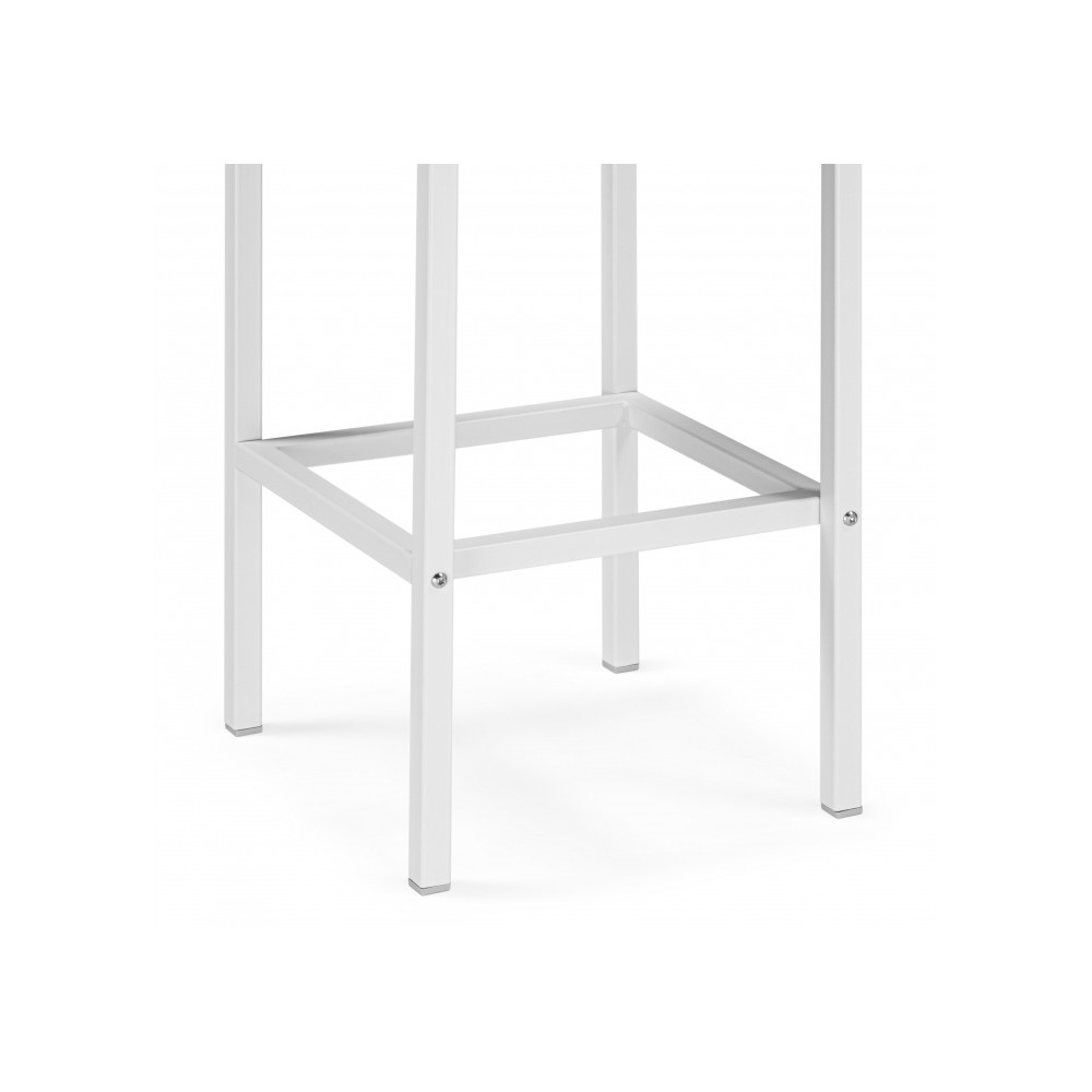 Барный стул Лофт кож.зам. линкольн белый / белый матовый Барный стул Лофт кож.зам. линкольн белый / белый матовый