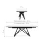 Керамический стол Вилсон 160(220)х89 белый gilt white / черный