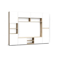 Готовая гостиная Алетра дуб крафт серый / глянец белый комплектация 2