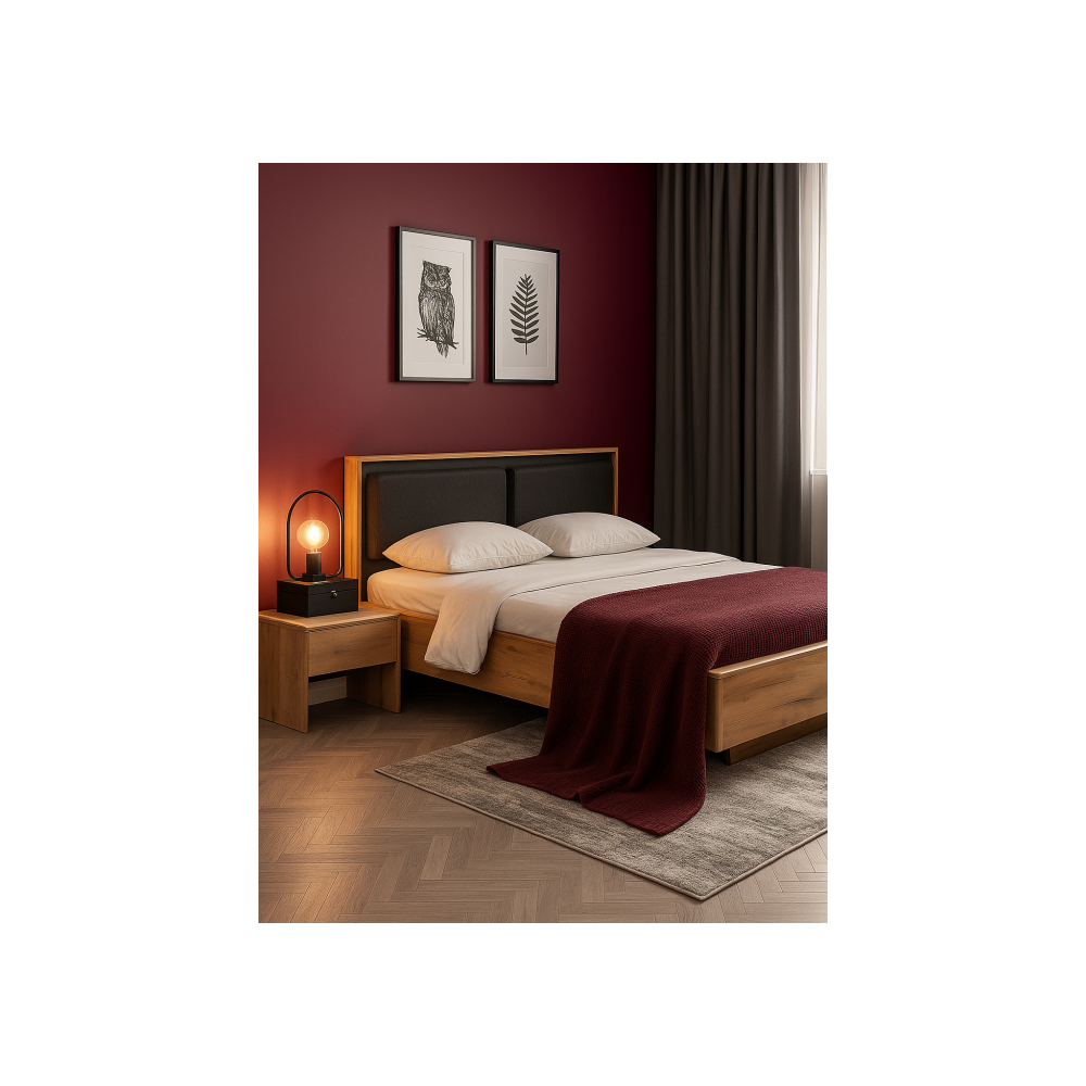 Кровать Клауд 160х200 парящая дуб крафт золотой / антрацит Кровать Клауд 160х200 парящая дуб крафт золотой / антрацит