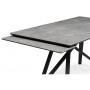 Керамический стол Вилсон 140(200)х80 серый мрамор larka grey / черный