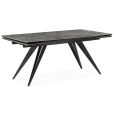 Керамический стол Дарвин 160(220)х89 серый мрамор baolai / черный