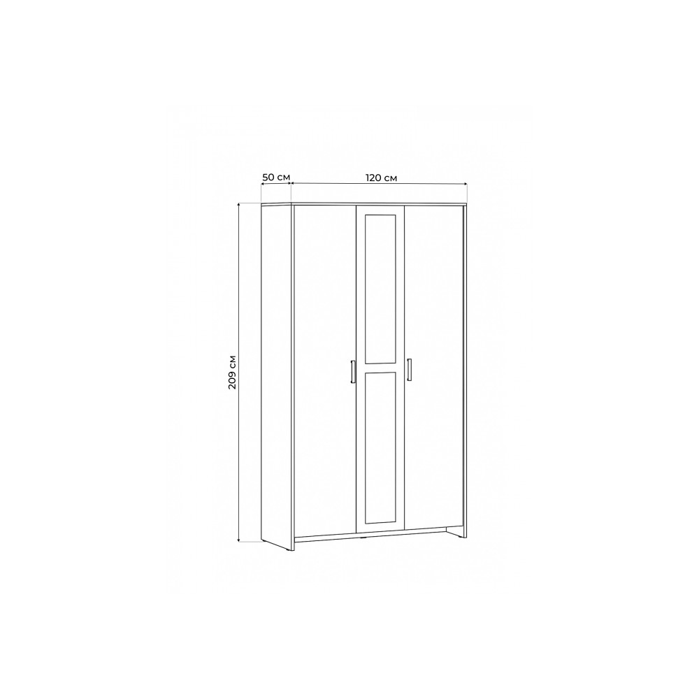 Шкаф трехстворчатый Taika ясень анкор светлый