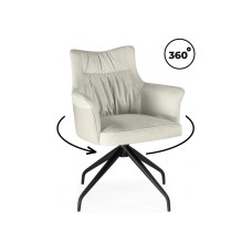 Стул на металлокаркасе Kaser 360 крутящийся ivory / black