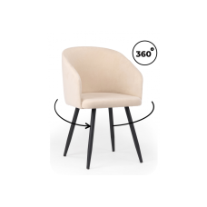 Стул на металлокаркасе Монер 360 бежевый (glory 03) / черный Стул на металлокаркасе Монер 360 бежевый (glory 03) / черный