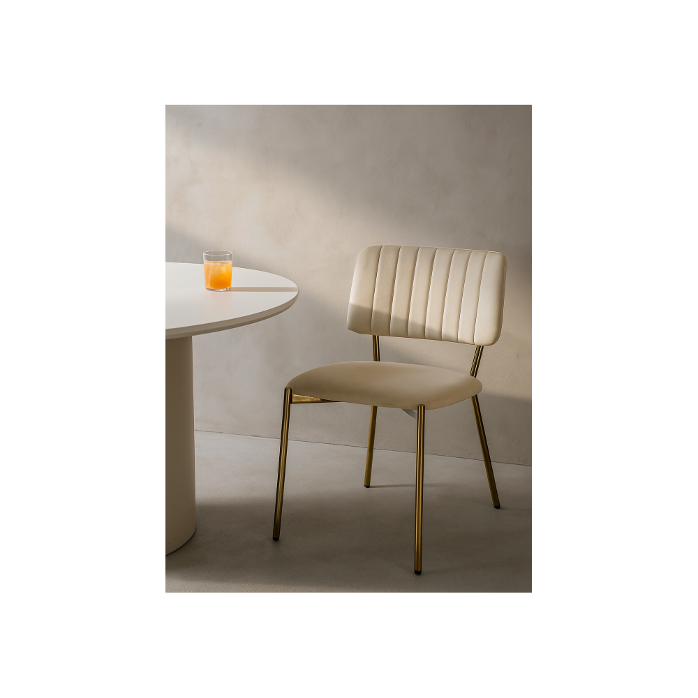 Стул на металлокаркасе Armond beige / gold Стул на металлокаркасе Armond beige / gold