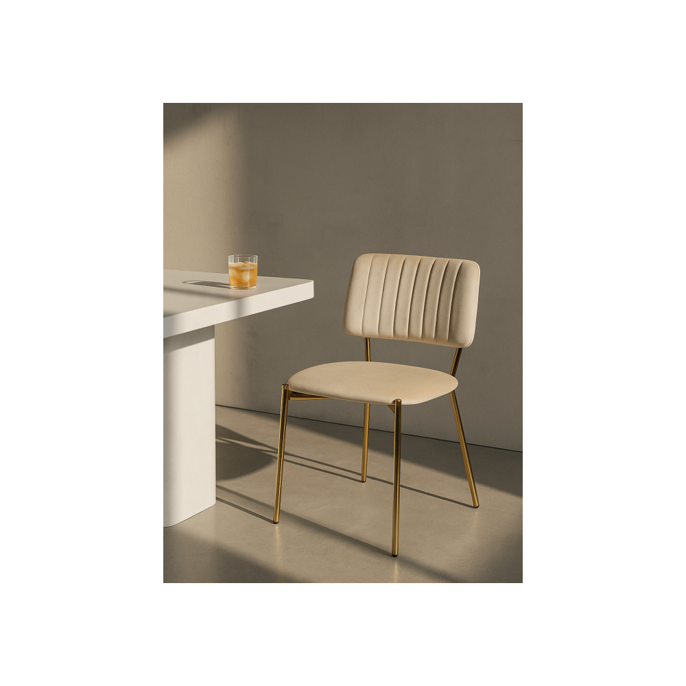 Стул на металлокаркасе Armond beige / gold Стул на металлокаркасе Armond beige / gold