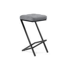 Барный стул Амаури микровелюр катания сильвер / черный