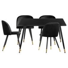 Обеденная группа Миано black / gold