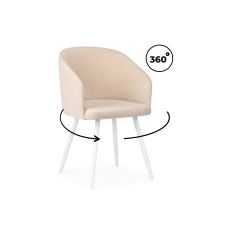 Стул на металлокаркасе Монер 360 бежевый (glory 03) / белый