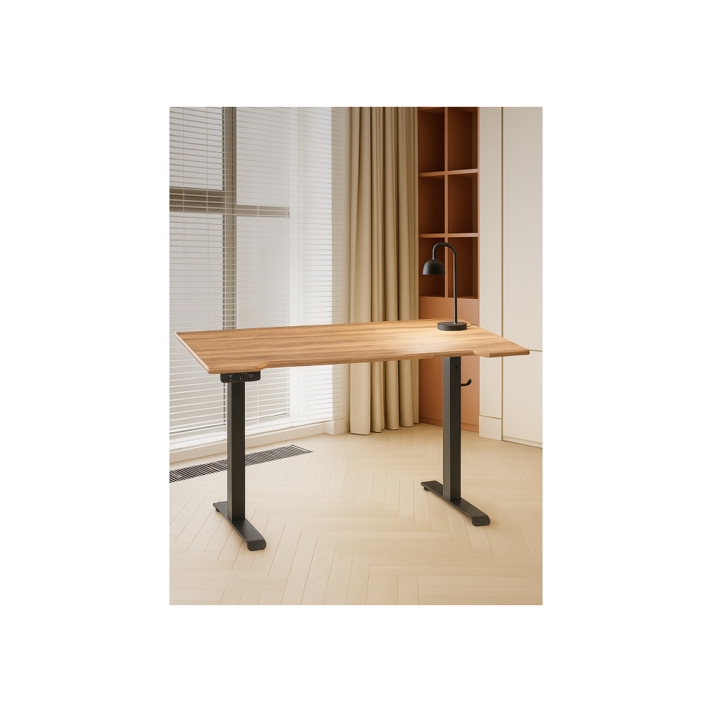 Компьютерный стол Маркос с механизмом подъема 140х80х75 дуб вотан / черный Компьютерный стол Маркос с механизмом подъема 140х80х75 дуб вотан / черный