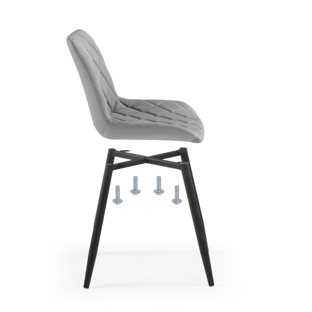 Стул на металлокаркасе Баодин светло-серый / черный Стул на металлокаркасе Баодин светло-серый / черный