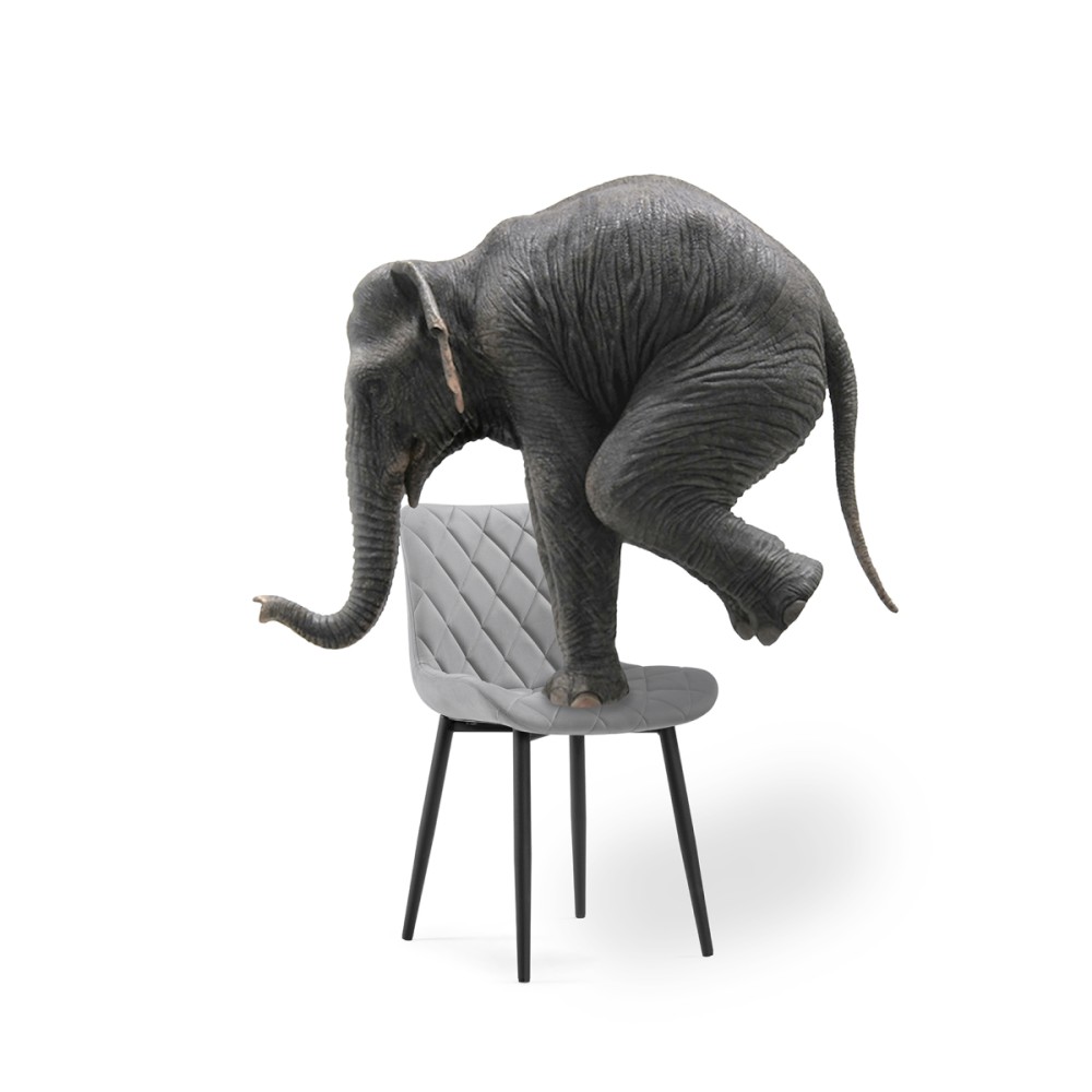 Стул на металлокаркасе Баодин светло-серый / черный Стул на металлокаркасе Баодин светло-серый / черный