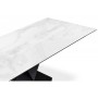 Стол стеклянный Хасселвуд 160(220)х90х77 белый мрамор / черный