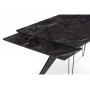 Стол стеклянный Дарвин 140(200)х80 черный мрамор / черный
