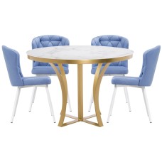 Обеденная группа Арналдус velutto 46 / белый мрамор / золото Обеденная группа Арналдус velutto 46 / белый мрамор / золото