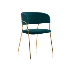 Стул на металлокаркасе Kamelia зеленый / золото