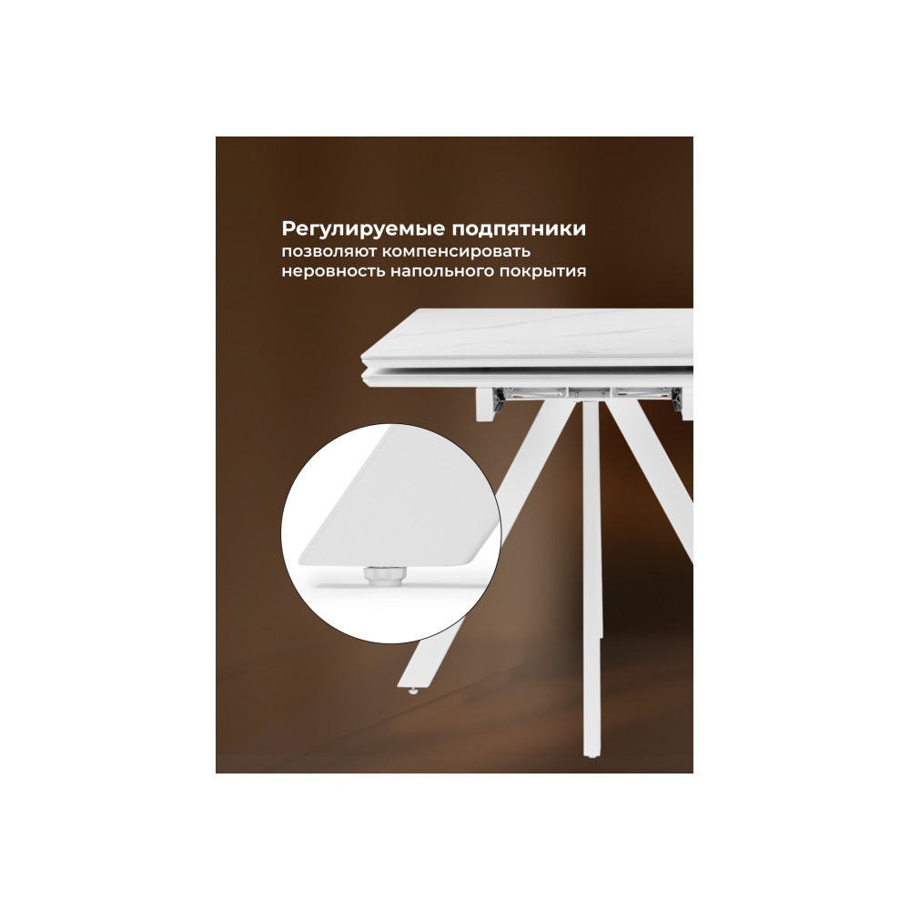 Керамический стол Вилли 140 (200) х 80 белый мрамор alpin white / snow white / белый Керамический стол Вилли 140 (200) х 80 белый мрамор alpin white / snow white / белый