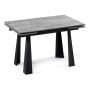 Обеденный стол Бэйнбрук 120х80х76 серый мрамор / графит