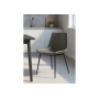 Стул на металлокаркасе Алеида серая экокожа / черный глянец