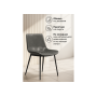 Стул на металлокаркасе Алеида серая экокожа / черный глянец