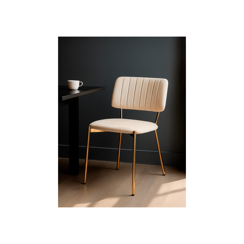 Стул на металлокаркасе Armond beige / gold Стул на металлокаркасе Armond beige / gold