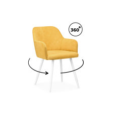 Стул на металлокаркасе Инфини 360 горчичный (ocean 016) / белый