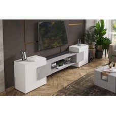 ТВ-тумба Лисмор белый / бетон светлый