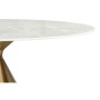 Керамический стол Jaklin 130x73 белый мрамор / сатинированное золото