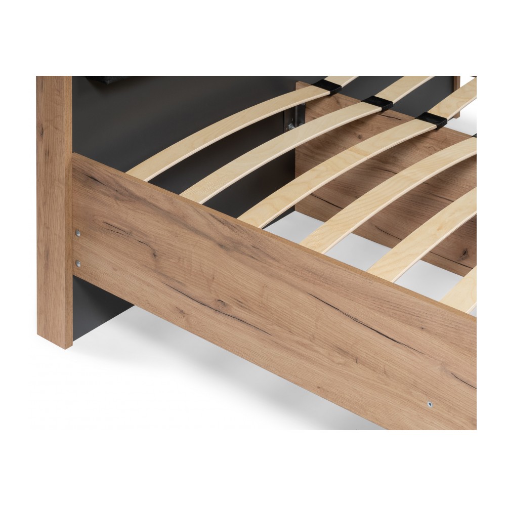 Кровать Тхан 180х200 дуб крафт золотой / антрацит Кровать Тхан 180х200 дуб крафт золотой / антрацит