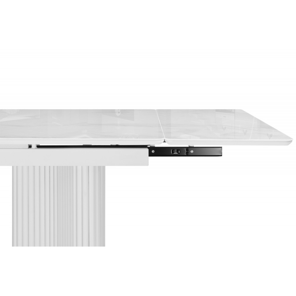 Стол стеклянный Мален 240x110 белый мрамор / белый Стол стеклянный Мален 240x110 белый мрамор / белый