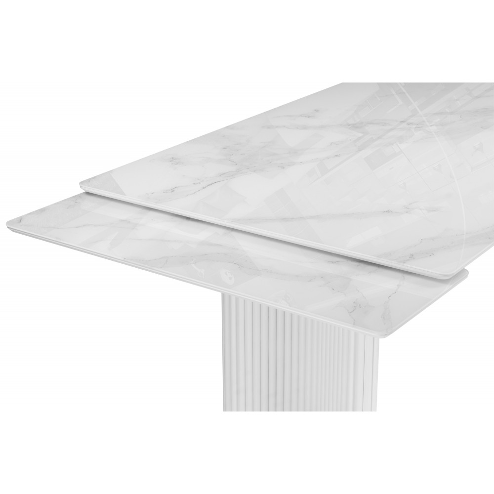 Стол стеклянный Мален 240x110 белый мрамор / белый Стол стеклянный Мален 240x110 белый мрамор / белый